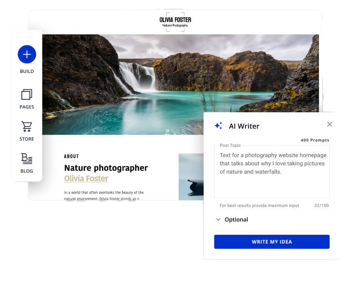 Site Builder preview
